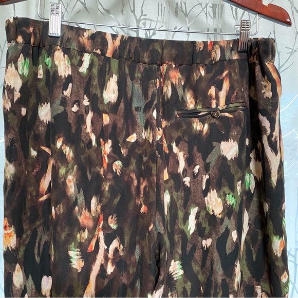 Haute Hippie brown black green print Keith silk cargo drawstring jogger pants - Picture 10 of 15